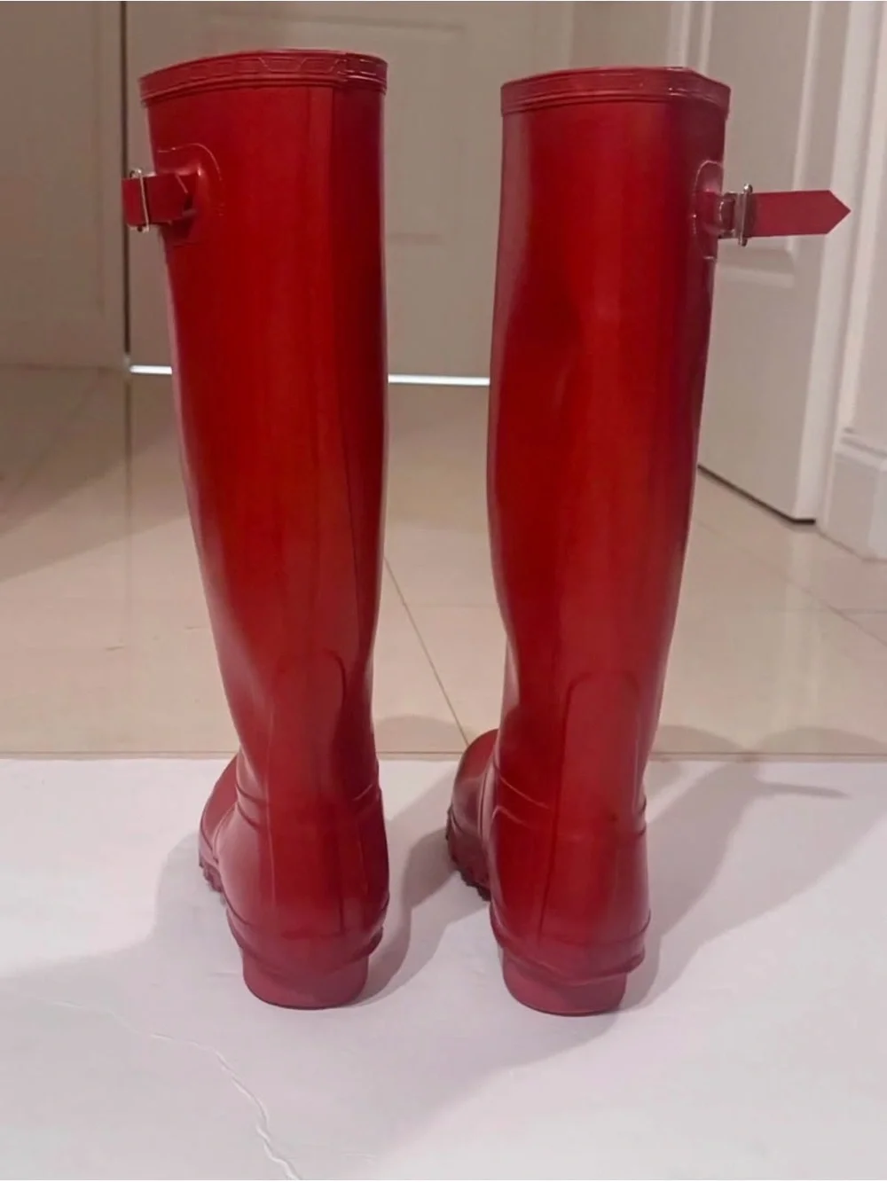 Hunter Women's Tall Red Waterproof Rain Boots